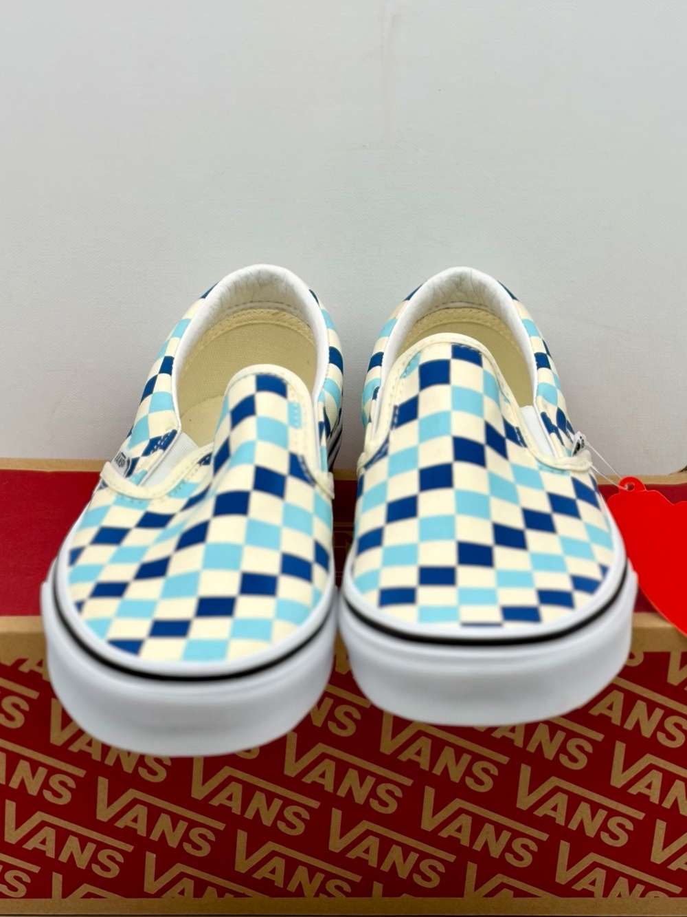 Vans Slip-On Checkerboard Sneakers - Blue & Cream - Picture 3 of 8